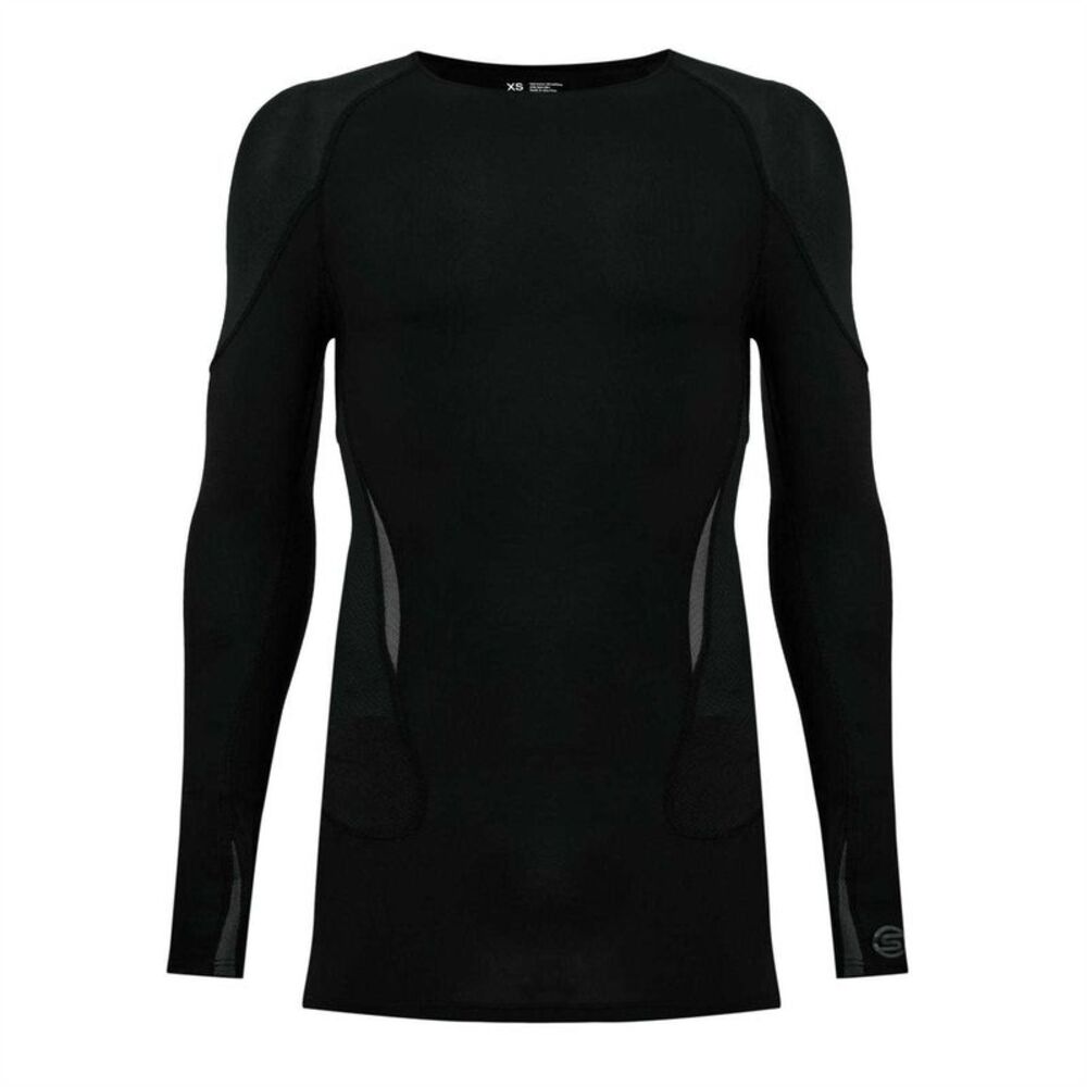 Skins Mens G400 Plain Performance Long-Sleeved Top / Black/Gray